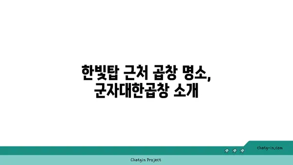 한빛탑에서 가까운 곱창 맛집 군자대한곱창