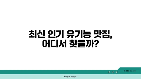 대전 엑스포안 유기농 음식 맛집 5선