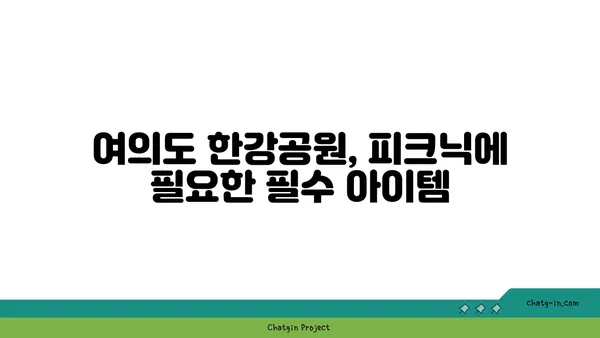 여의도 한강공원 피크닉 시간을 즐길 수 있는 방법