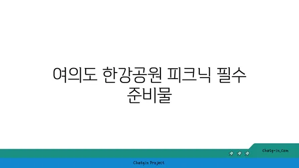 여의도 한강공원 피크닉 준비물과 규정, 즐거운 경험을 위해!