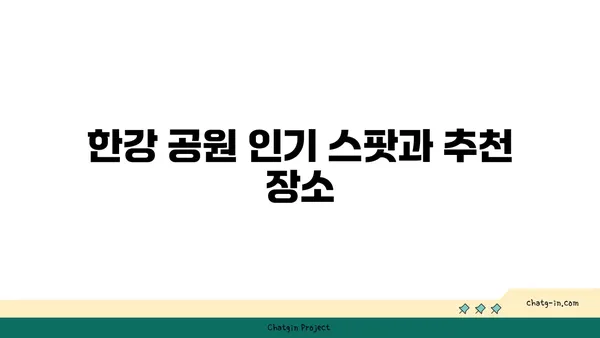 한강 공원 피크닉을 위한 최고의 장소