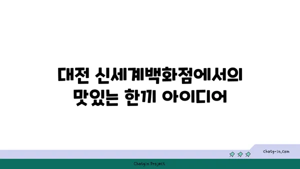 신세계백화점 사이드쇼, 대전 신세계백화점 맛집