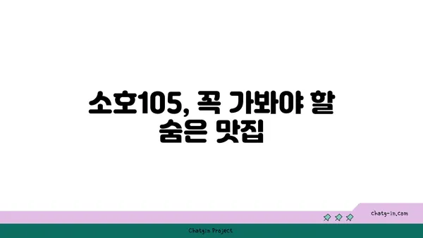 도룡동 소호105, 점심 식사와 저녁 안주에 최적의 맛집