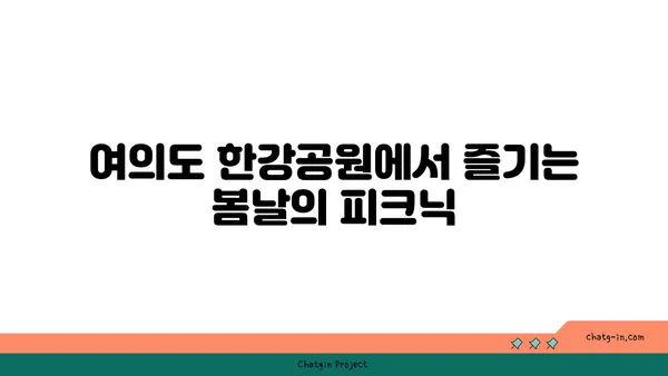 여의도 한강공원 봄 피크닉 장소: 편안한 텐트 대여