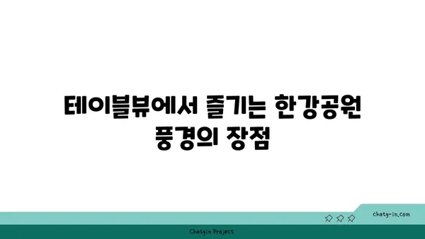 대규모 피크닉 장소: 테이블뷰에서 즐기는 여의도 한강공원 명당