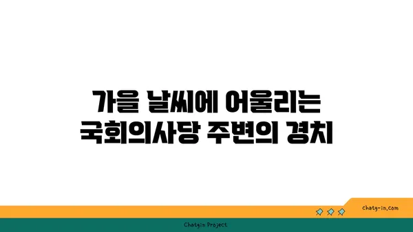 가을날의 국회의사당과 여의도 한강공원, 피크닉 명소