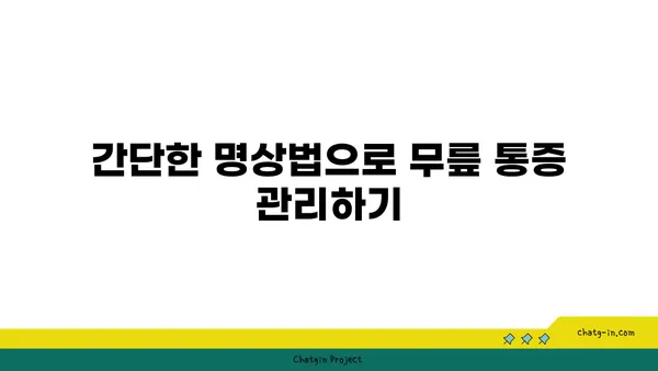 무릎 강화에 좋은 요가 명상법 추천