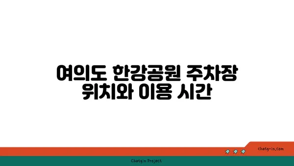 주차부터 계획적으로! 여의도 한강공원 피크닉 주차 꿀팁