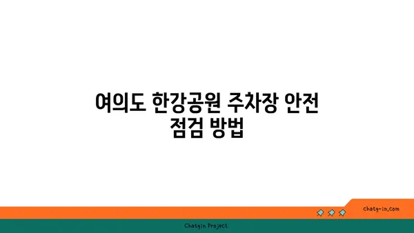 여의도 한강공원 주차장 유지관리: 주차장의 안전 및 청결 유지