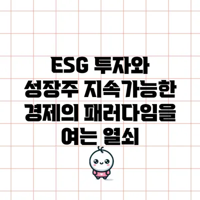 ESG 투자와 성장주: 지속가능한 경제의 패러다임을 여는 열쇠