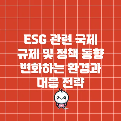 ESG 관련 국제 규제 및 정책 동향: 변화하는 환경과 대응 전략