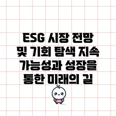 ESG 시장 전망 및 기회 탐색: 지속 가능성과 성장을 통한 미래의 길