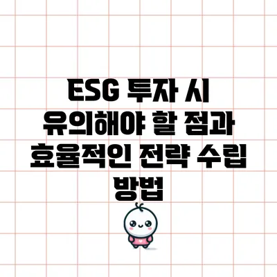 ESG 투자 시 유의해야 할 점과 효율적인 전략 수립 방법