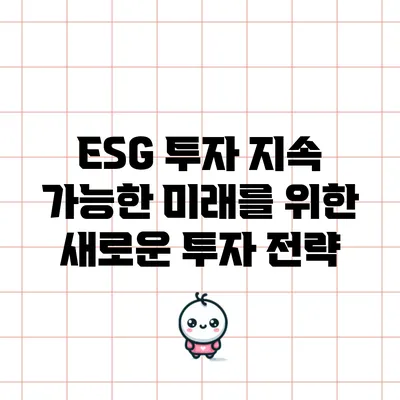 ESG 투자: 지속 가능한 미래를 위한 새로운 투자 전략