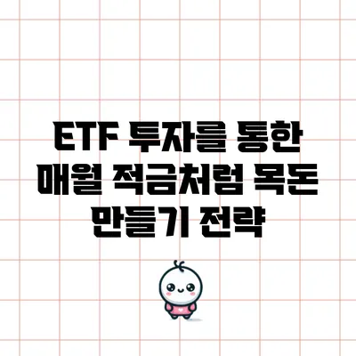 ETF 투자를 통한 매월 적금처럼 목돈 만들기 전략