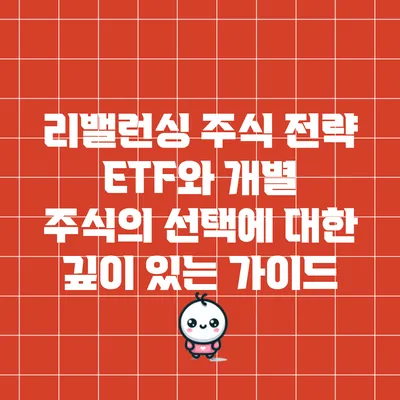 리밸런싱 주식 전략: ETF와 개별 주식의 선택에 대한 깊이 있는 가이드