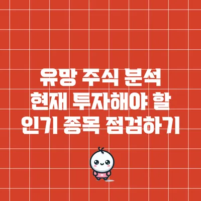 유망 주식 분석: 현재 투자해야 할 인기 종목 점검하기