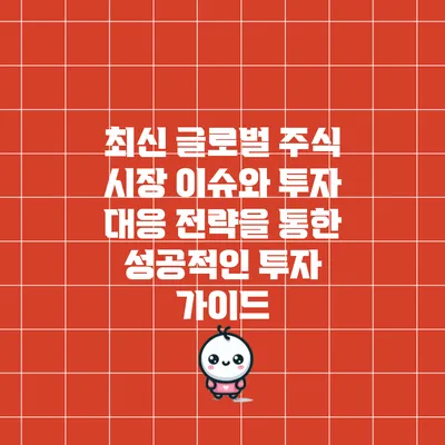 최신 글로벌 주식 시장 이슈와 투자 대응 전략을 통한 성공적인 투자 가이드