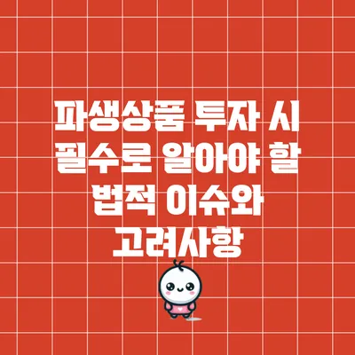 파생상품 투자 시 필수로 알아야 할 법적 이슈와 고려사항