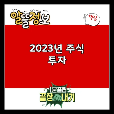 2023년 주식 투자