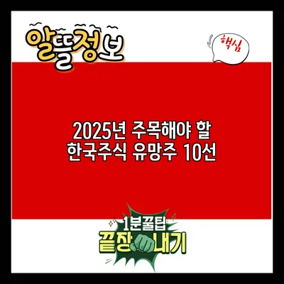 2025년 주목해야 할 한국주식 유망주 10선