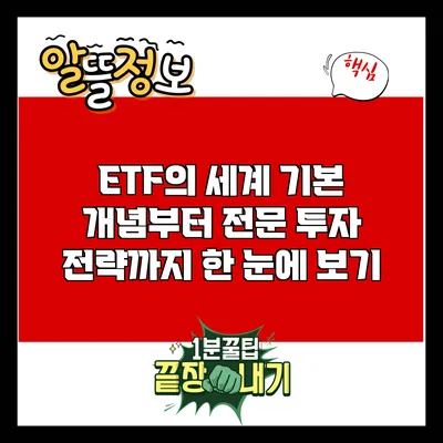 ETF의 세계: 기본 개념부터 전문 투자 전략까지 한 눈에 보기