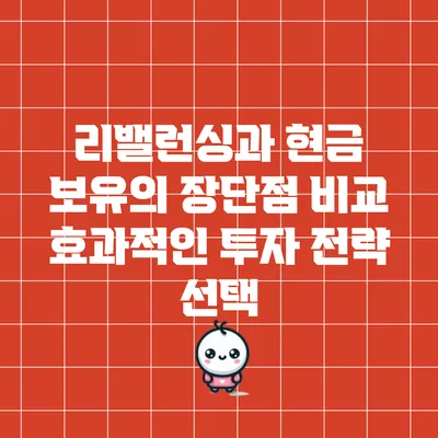 리밸런싱과 현금 보유의 장단점 비교: 효과적인 투자 전략 선택