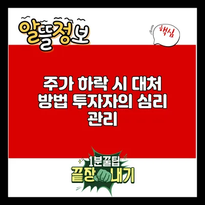 주가 하락 시 대처 방법: 투자자의 심리 관리