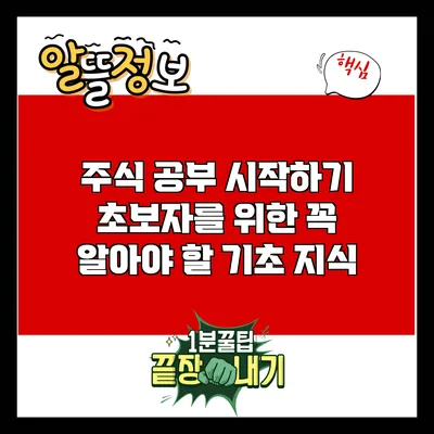 주식 공부 시작하기: 초보자를 위한 꼭 알아야 할 기초 지식