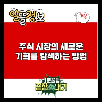 주식 시장의 새로운 기회를 탐색하는 방법