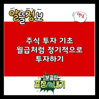 주식 투자 기초: 월급처럼 정기적으로 투자하기