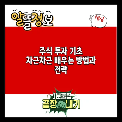 주식 투자 기초: 차근차근 배우는 방법과 전략