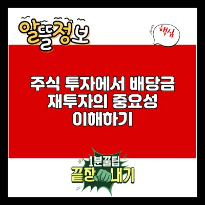 주식 투자에서 배당금 재투자의 중요성 이해하기