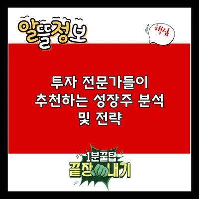 투자 전문가들이 추천하는 성장주 분석 및 전략