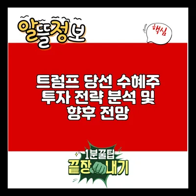 트럼프 당선 수혜주 투자 전략 분석 및 향후 전망