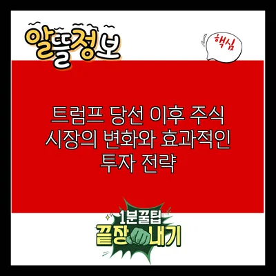 트럼프 당선 이후 주식 시장의 변화와 효과적인 투자 전략