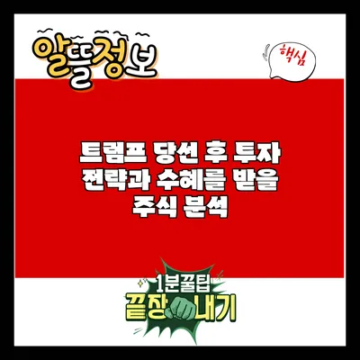 트럼프 당선 후 투자 전략과 수혜를 받을 주식 분석