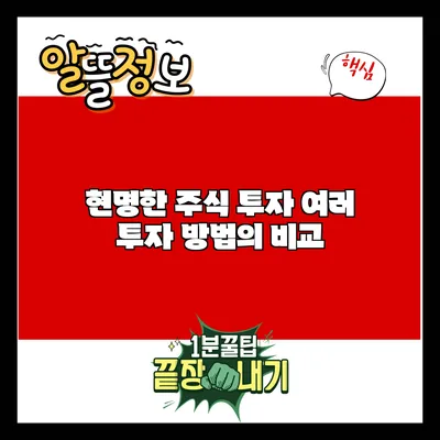 현명한 주식 투자: 여러 투자 방법의 비교