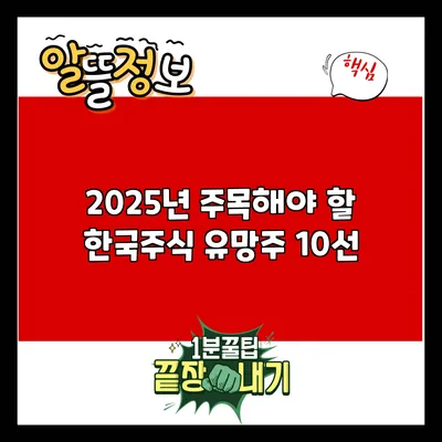 2025년 주목해야 할 한국주식 유망주 10선