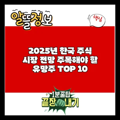 2025년 한국 주식 시장 전망: 주목해야 할 유망주 TOP 10