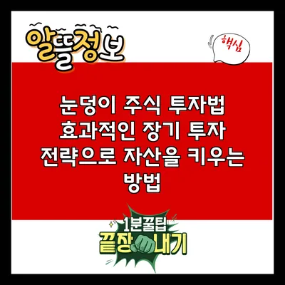 눈덩이 주식 투자법: 효과적인 장기 투자 전략으로 자산을 키우는 방법