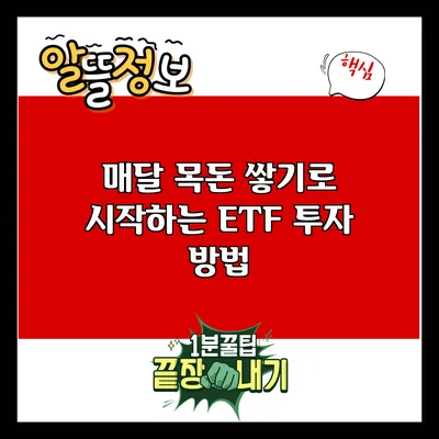 매달 목돈 쌓기로 시작하는 ETF 투자 방법