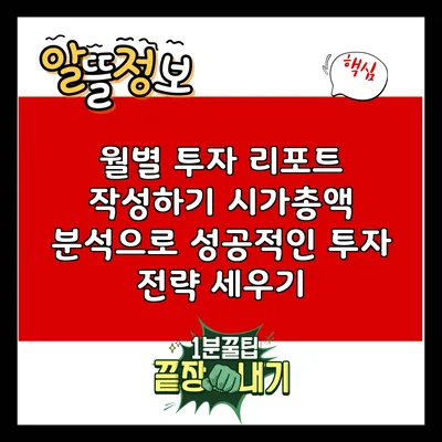 월별 투자 리포트 작성하기: 시가총액 분석으로 성공적인 투자 전략 세우기